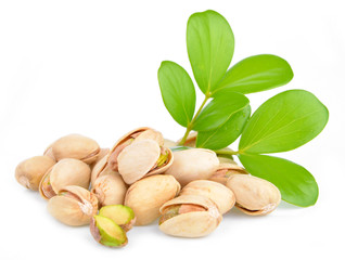 Pistachio isolated on white background.