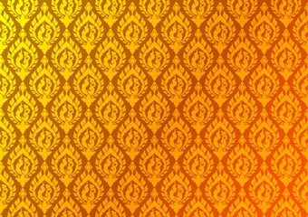 Thai golden vintage pattern vector abstract background