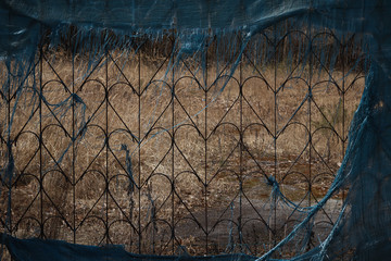 Old metal fence .