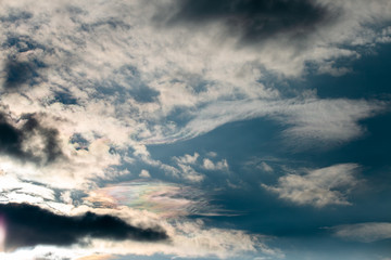 colorful dramatic sky with cloud at sunset.
