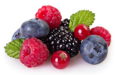 Fresh berries on white background