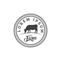 Cattle vintage logo design template