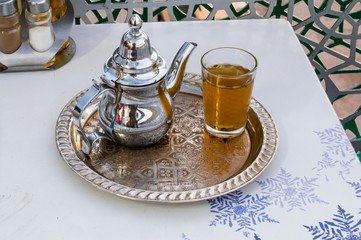 Maghrebi mint tea also known as Moroccan mint tea.