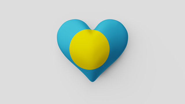 Coraz&oacute;n bandera Palaos. 3D