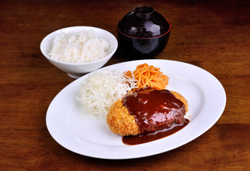 Japanese kare with hambaku set.