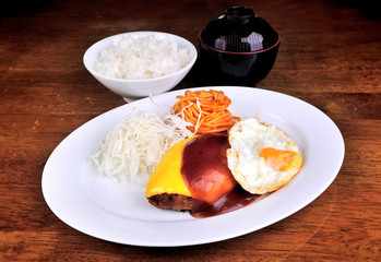 Japanese kare with hambaku set.