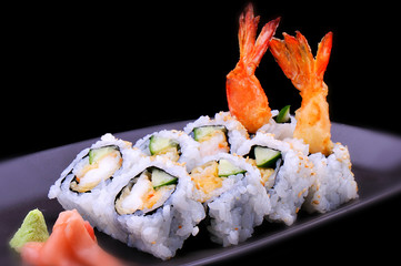 American Roll with fried shrimp. © NPD stock