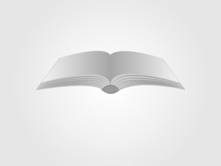 A black and white open book for library on white paper vector illustration