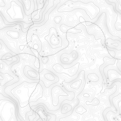 Seamless pattern. Topographic map background with space for copy Seamless texture. Line topography map contour background , geographic grid . Mountain hiking trail over terrain .