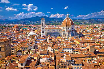 Florence rooftops and cathedral di Santa Maria del Fiore or Duomo view