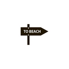 arrow on the beach icon. flat design