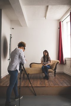 Female Model Posing For A Photo Shoot