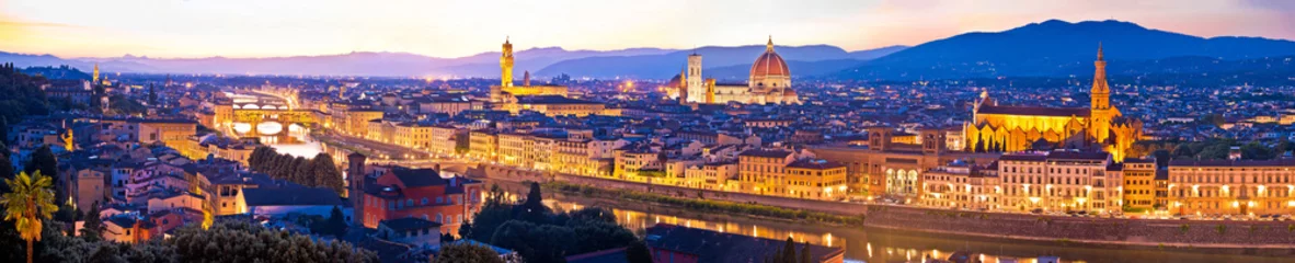 Wall murals Ponte Vecchio Florence cityscape panoramic evening view