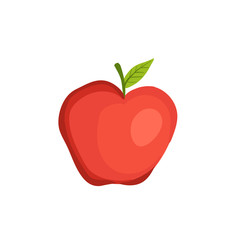 Red ripe apple isolated on white background.  Vector illustration.