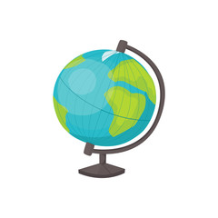 Hand drawn desktop globe isolated on white background. Vector illustration.