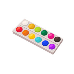 Hand drawn paints palette isolated on white background. Vector illustration.