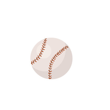 Hand drawn baseball ball isolated on white background. Vector illustration.