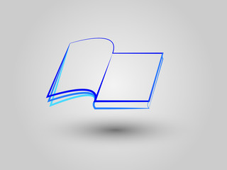 A colorful open book logo for library vector illustration