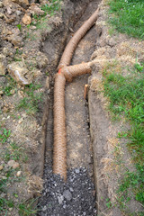 Drainage pipe in trench