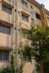 Fototapeta na wymiar A fixed apartment complex for demolition / Matsubara apartment complex in Soka city, Saitama, Japan