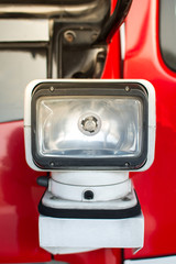 Fototapeta premium head lights on a fire truck in a parking lot