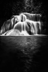 black and white waterfall nature season spring - 214951496