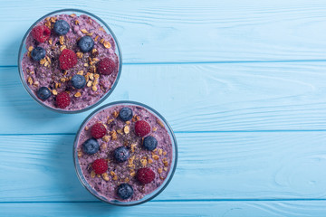 Chia yogurt with granola