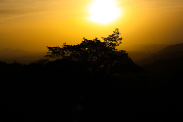 Pôr do sol na Pedra de Santo Antônio, Fagundes, PB