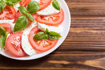 Caprese salad with mozzarella