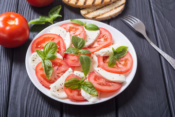 Caprese salad with mozzarella