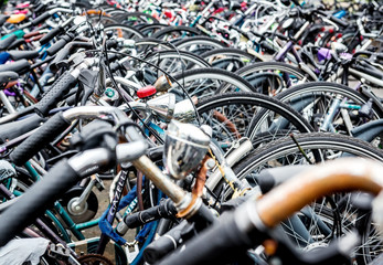 Bicycle parking in Eindhoven Central Station. Netherlands