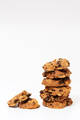 pile of bakery cookies on white background.
