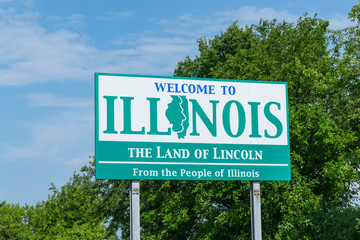 Welcome to Illinois Sign - obrazy, fototapety, plakaty