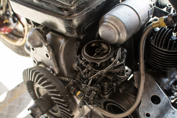 Close-up gears of old engine