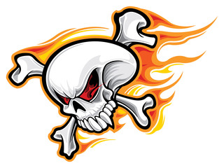 Skull with flames © SlipFloat