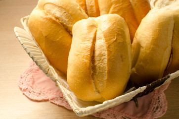 Basket of breads for breakfast