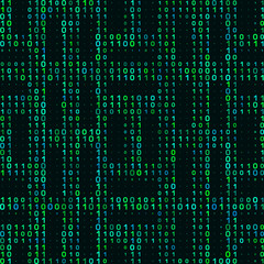 Abstract ornament of binary codes. Halftone style. Vector illustration.