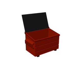 Recycling dumpster. Isolated on white background. 3d Vector illustration.