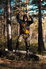 Fototapeta premium man in the forest