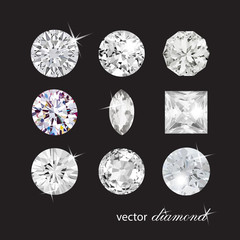 Сollection of different shapes vector diamonds