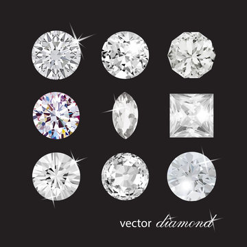 Сollection Of Different Shapes Vector Diamonds