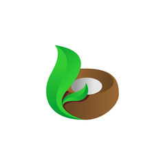coconut green leaf logo