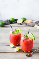 Alcohol drink red watermelon cocktail for summer days
