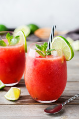 Alcohol drink red watermelon cocktail for summer days