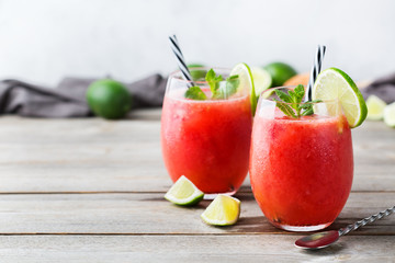 Alcohol drink red watermelon cocktail for summer days