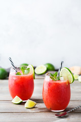 Alcohol drink red watermelon cocktail for summer days