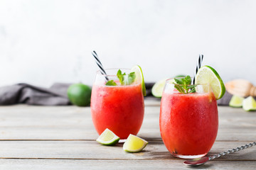 Alcohol drink red watermelon cocktail for summer days