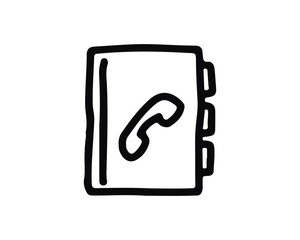 phone book icon hand drawn design illustration,designed for web and app