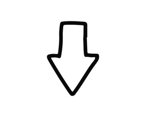 down arrow icon hand drawn design illustration,designed for web and app