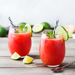 Alcohol drink red watermelon cocktail for summer days